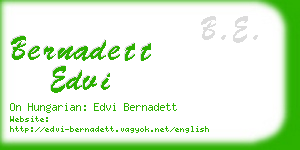 bernadett edvi business card